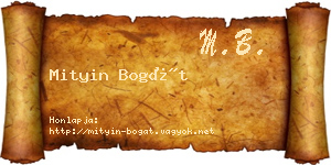 Mityin Bogát névjegykártya